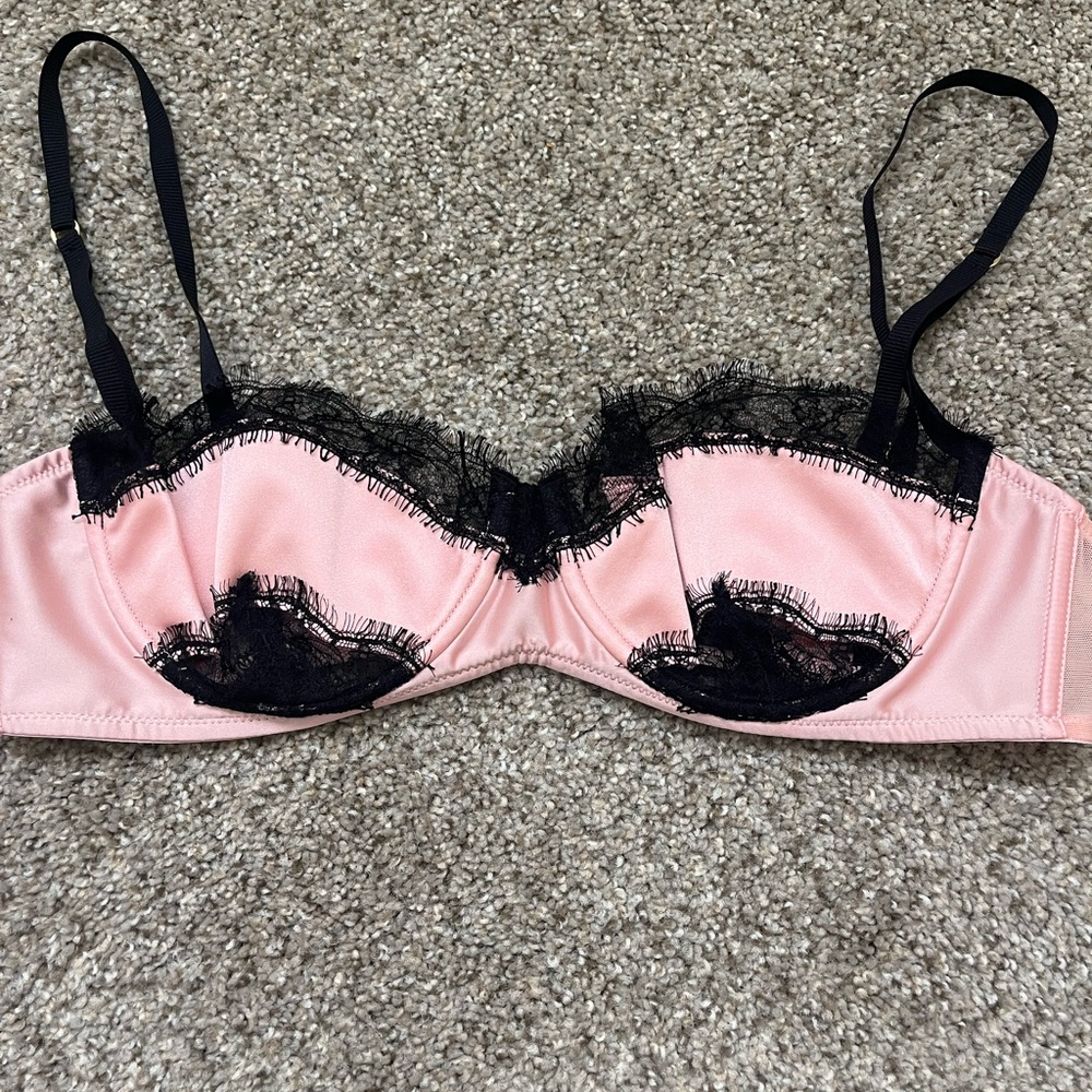 Kiki de Montparnasse Pink and Black Lace Bra